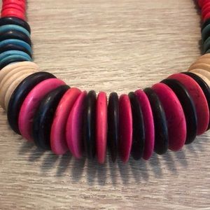 🌴 Vintage - Mexico - Wooden Multicolor Bead Necklace